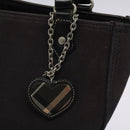 BURBERRY Hand Bag Canvas Black Silver Auth ti3087-10