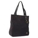 BURBERRY Hand Bag Canvas Black Silver Auth ti3087-1