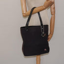 BURBERRY Hand Bag Canvas Black Silver Auth ti3087-21
