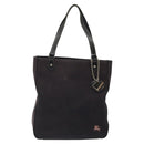 BURBERRY Hand Bag Canvas Black Silver Auth ti3087-13
