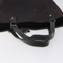 BURBERRY Hand Bag Canvas Black Silver Auth ti3087-7