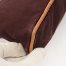 HERMES Bolide PM Pouch Canvas Brown Silver Auth ti3093-10