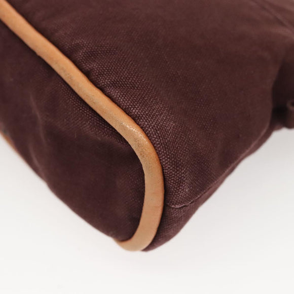HERMES Bolide PM Pouch Canvas Brown Silver Auth ti3093