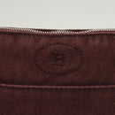 HERMES Bolide PM Pouch Canvas Brown Silver Auth ti3093-12