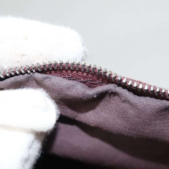 HERMES Bolide PM Pouch Canvas Brown Silver Auth ti3093