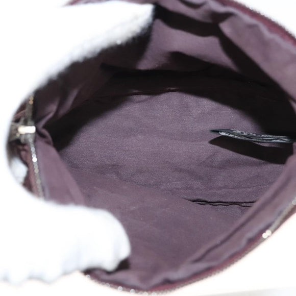 HERMES Bolide PM Pouch Canvas Brown Silver Auth ti3093