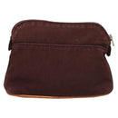 HERMES Bolide PM Pouch Canvas Brown Silver Auth ti3093-3