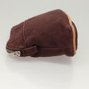 HERMES Bolide PM Pouch Canvas Brown Silver Auth ti3093-5