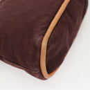 HERMES Bolide PM Pouch Canvas Brown Silver Auth ti3093-8
