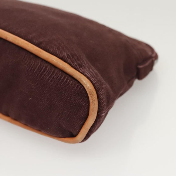 HERMES Bolide PM Pouch Canvas Brown Silver Auth ti3093