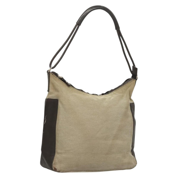 GUCCI Shoulder Bag Canvas Gray Silver 77112 Auth ti3094