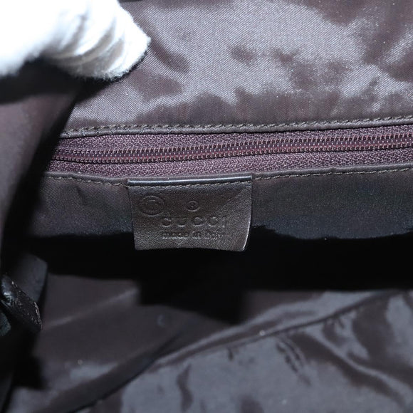 GUCCI Shoulder Bag Canvas Gray Silver 77112 Auth ti3094