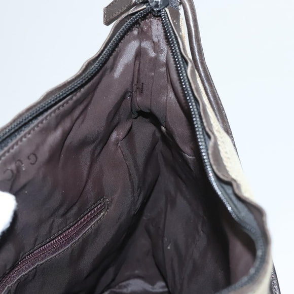 GUCCI Shoulder Bag Canvas Gray Silver 77112 Auth ti3094