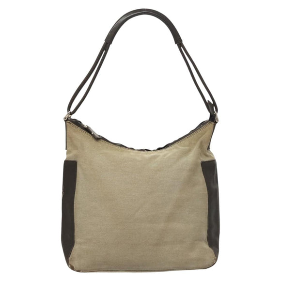 GUCCI Shoulder Bag Canvas Gray Silver 77112 Auth ti3094