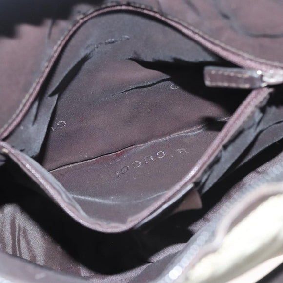 GUCCI Shoulder Bag Canvas Gray Silver 77112 Auth ti3094