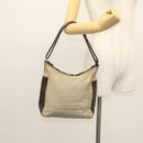 GUCCI Shoulder Bag Canvas Gray Silver 77112 Auth ti3094-23