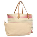 BURBERRY Blue Label Shoulder Bag Canvas White Pink Silver Auth ti3095-1