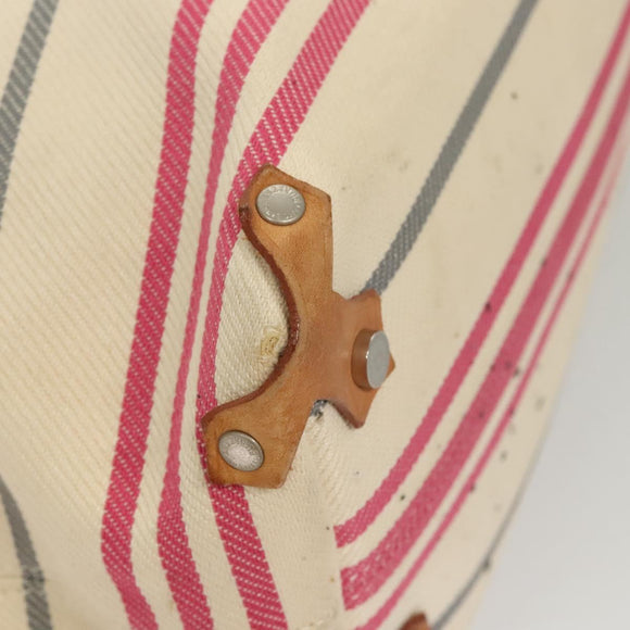 BURBERRY Blue Label Shoulder Bag Canvas White Pink Silver Auth ti3095