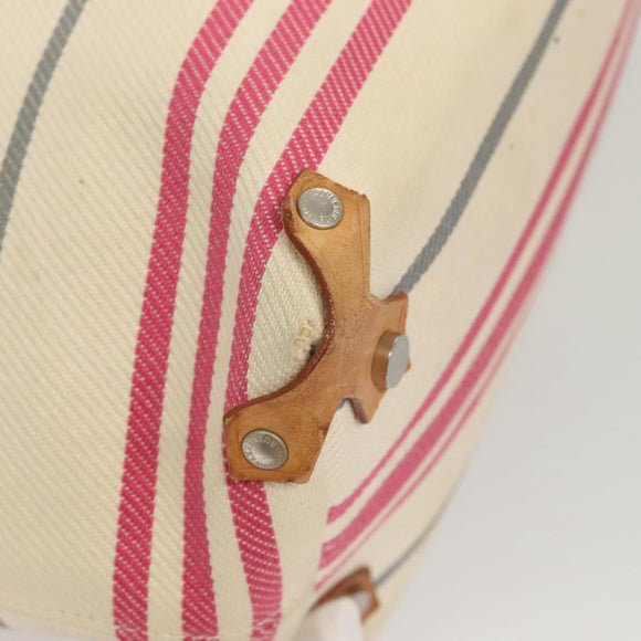 BURBERRY Blue Label Shoulder Bag Canvas White Pink Silver Auth ti3095