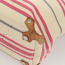 BURBERRY Blue Label Shoulder Bag Canvas White Pink Silver Auth ti3095-9