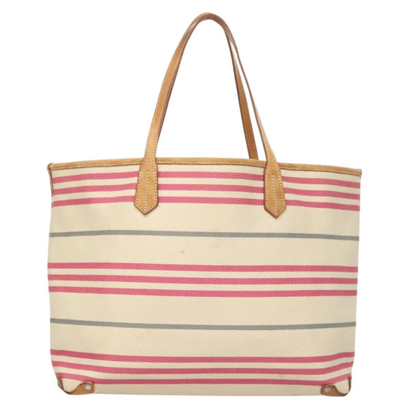 BURBERRY Blue Label Shoulder Bag Canvas White Pink Silver Auth ti3095