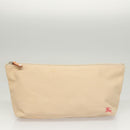 BURBERRY Blue Label Shoulder Bag Canvas White Pink Silver Auth ti3095-21