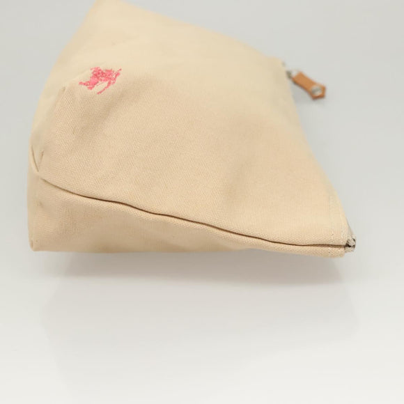 BURBERRY Blue Label Shoulder Bag Canvas White Pink Silver Auth ti3095