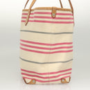 BURBERRY Blue Label Shoulder Bag Canvas White Pink Silver Auth ti3095-3