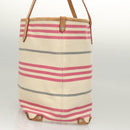 BURBERRY Blue Label Shoulder Bag Canvas White Pink Silver Auth ti3095-4