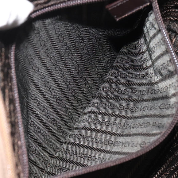 PRADA Sports Hand Bag Nylon Beige Silver Auth ti3096