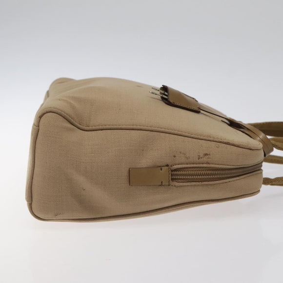 PRADA Sports Hand Bag Nylon Beige Silver Auth ti3096
