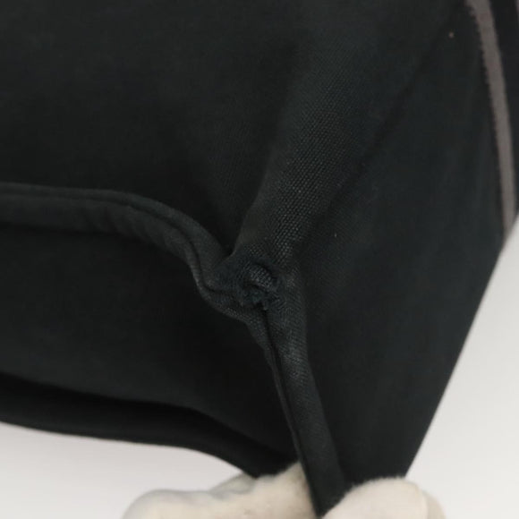 HERMES Fourre Tout MM Hand Bag Canvas Black Silver Auth ti3098