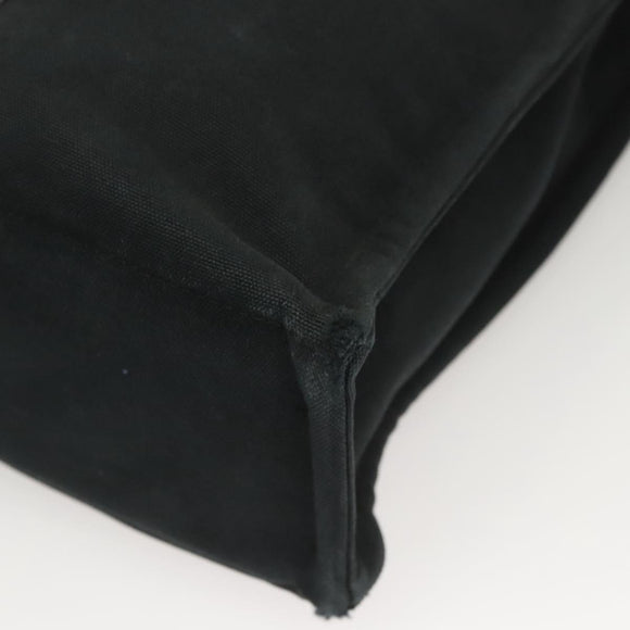 HERMES Fourre Tout MM Hand Bag Canvas Black Silver Auth ti3098