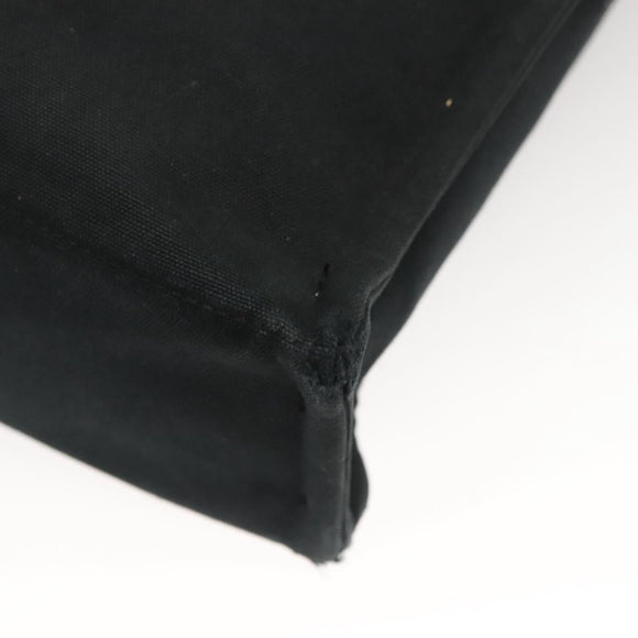 HERMES Fourre Tout MM Hand Bag Canvas Black Silver Auth ti3098