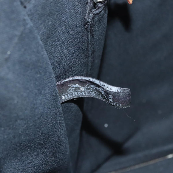 HERMES Fourre Tout MM Hand Bag Canvas Black Silver Auth ti3098