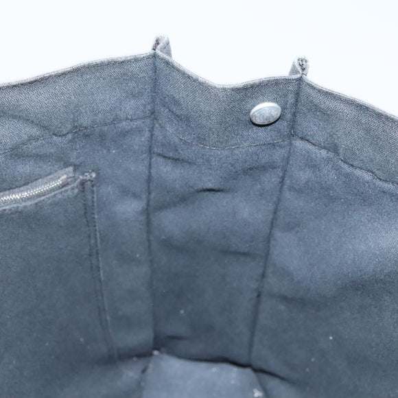 HERMES Fourre Tout MM Hand Bag Canvas Black Silver Auth ti3098