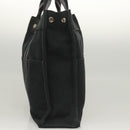 HERMES Fourre Tout MM Hand Bag Canvas Black Silver Auth ti3098-3