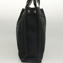 HERMES Fourre Tout MM Hand Bag Canvas Black Silver Auth ti3098-4