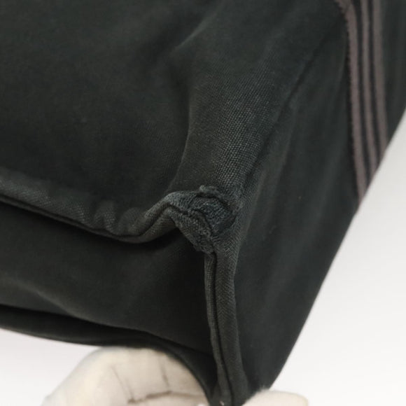 HERMES Fourre Tout MM Hand Bag Canvas Black Silver Auth ti3099