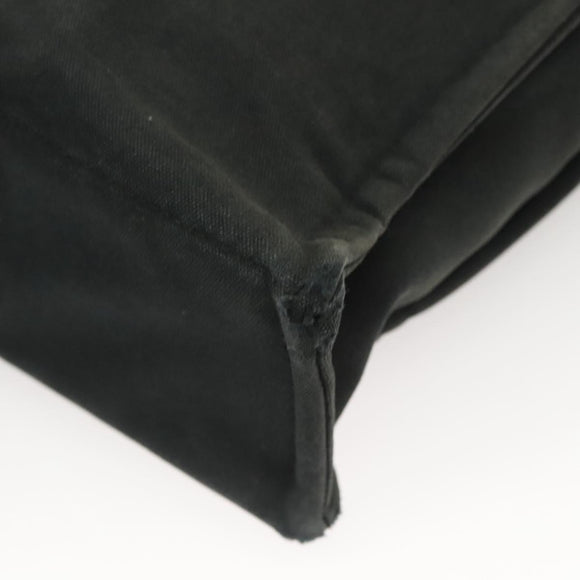 HERMES Fourre Tout MM Hand Bag Canvas Black Silver Auth ti3099