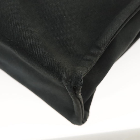 HERMES Fourre Tout MM Hand Bag Canvas Black Silver Auth ti3099