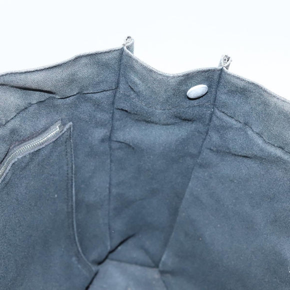 HERMES Fourre Tout MM Hand Bag Canvas Black Silver Auth ti3099