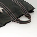 HERMES Fourre Tout MM Hand Bag Canvas Black Silver Auth ti3099-7