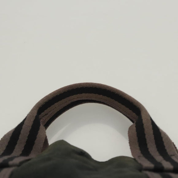 HERMES Fourre Tout MM Hand Bag Canvas Black Silver Auth ti3099