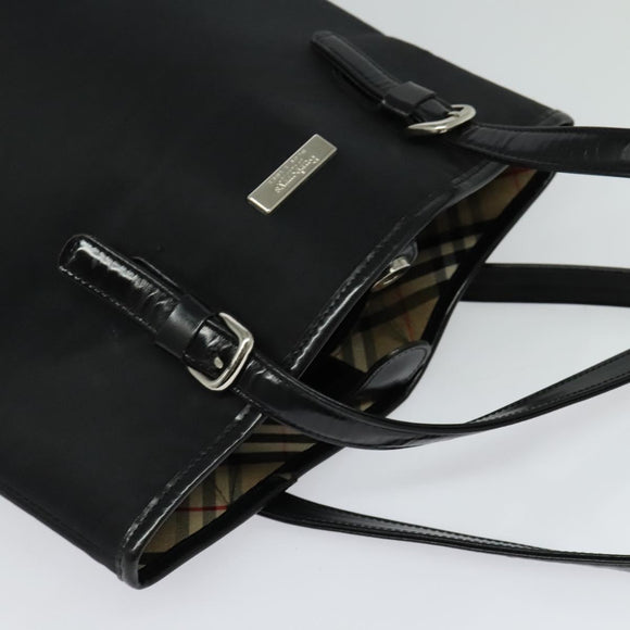 Burberrys Blue Label Shoulder Bag Nylon Black Auth ti3102