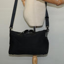 Burberrys Black label Hand Bag Canvas 2way Black Auth ti3104-20