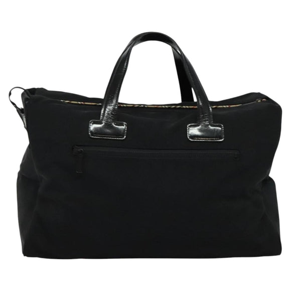 Burberrys Black label Hand Bag Canvas 2way Black Auth ti3104