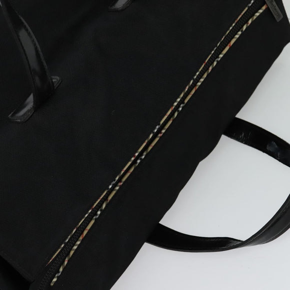 Burberrys Black label Hand Bag Canvas 2way Black Auth ti3104