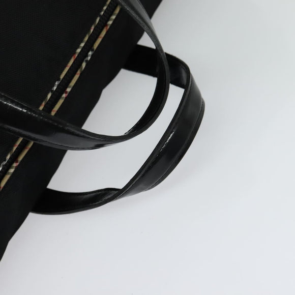 Burberrys Black label Hand Bag Canvas 2way Black Auth ti3104