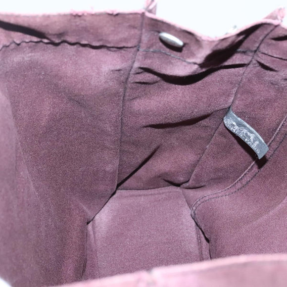 HERMES Fourre Tout MM Hand Bag Canvas Wine Red Auth ti3105